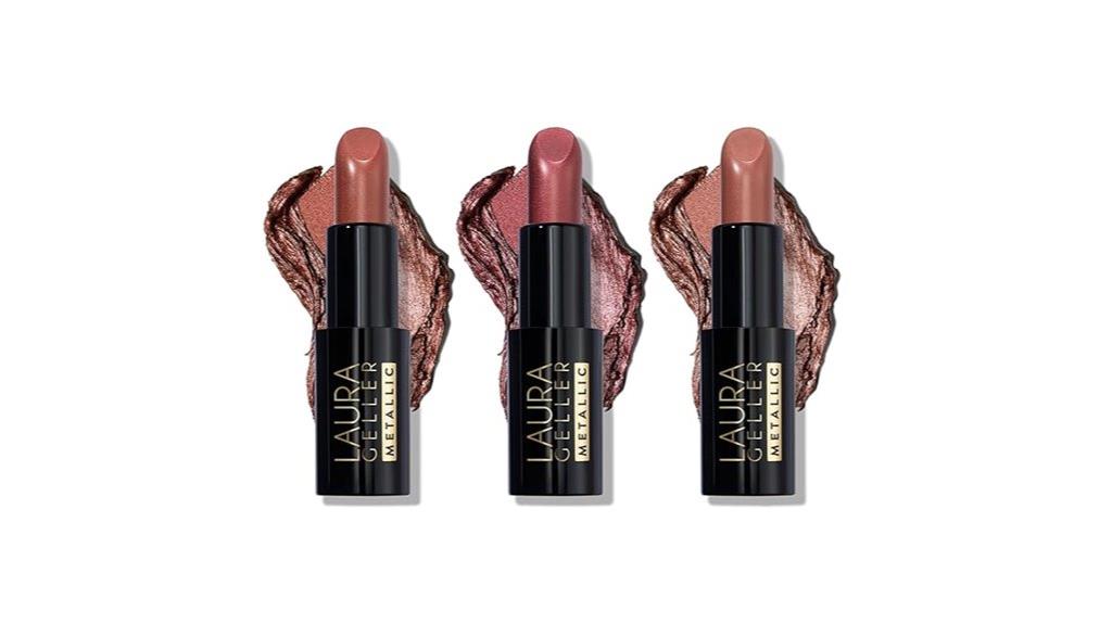 metallic lipstick trio set