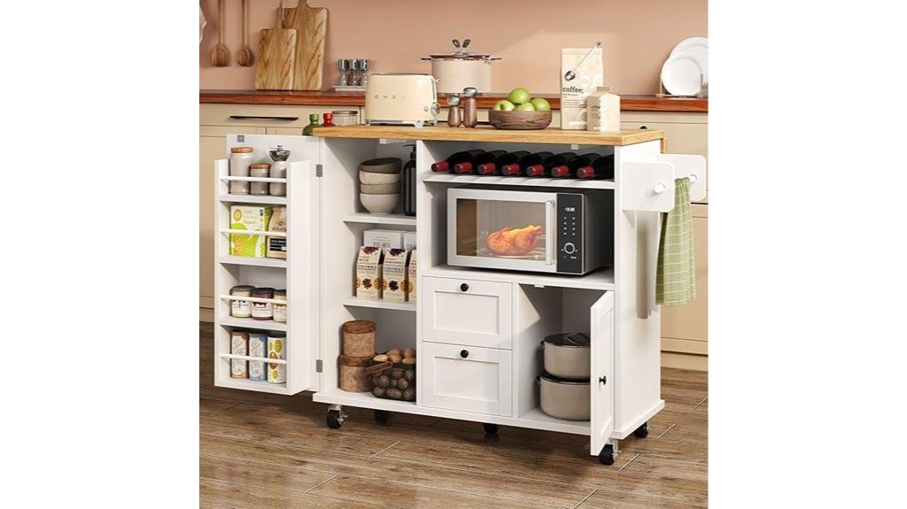 mobile kitchen island with cabinet