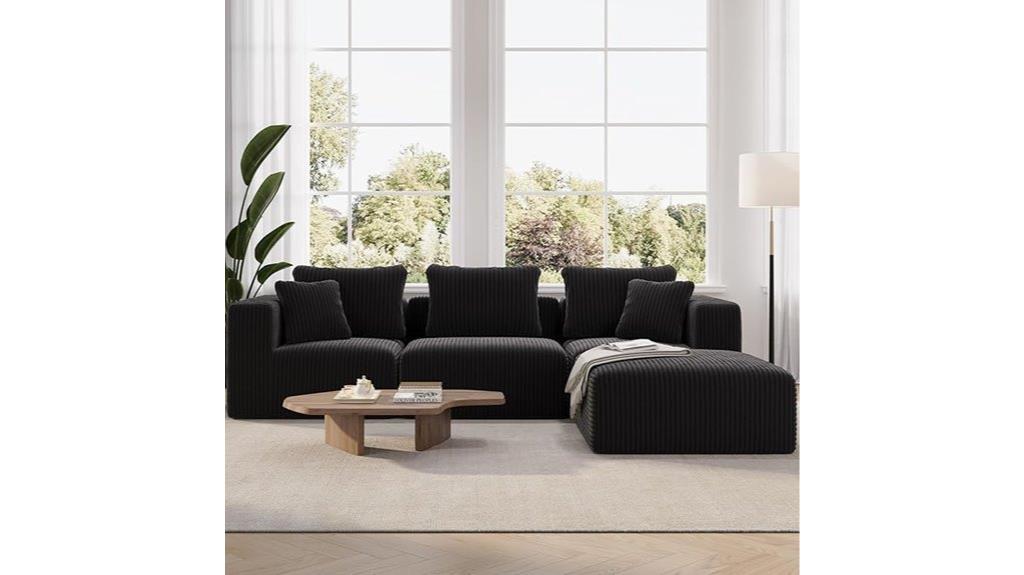 modular sofa with support