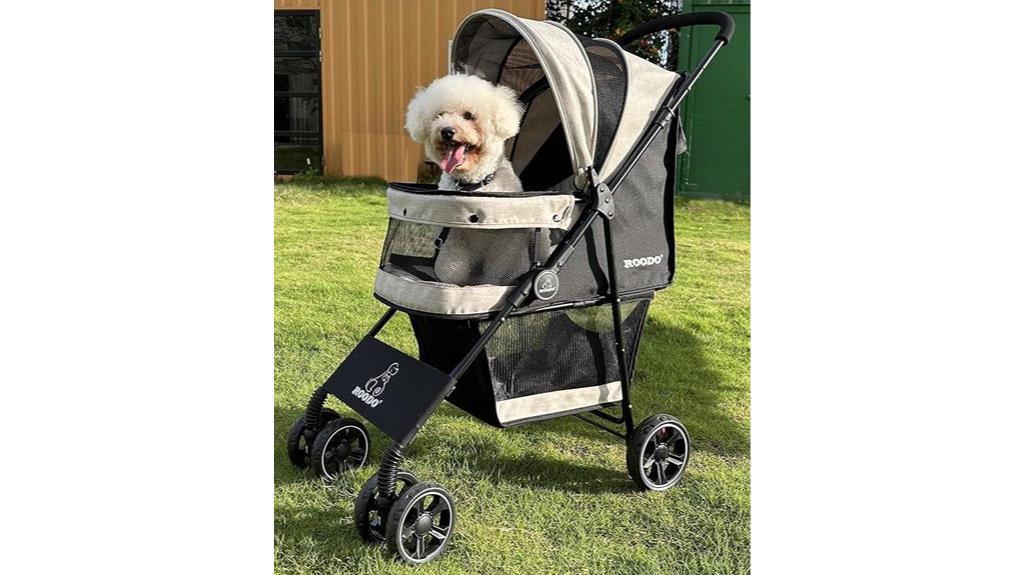 pet stroller with four wheels