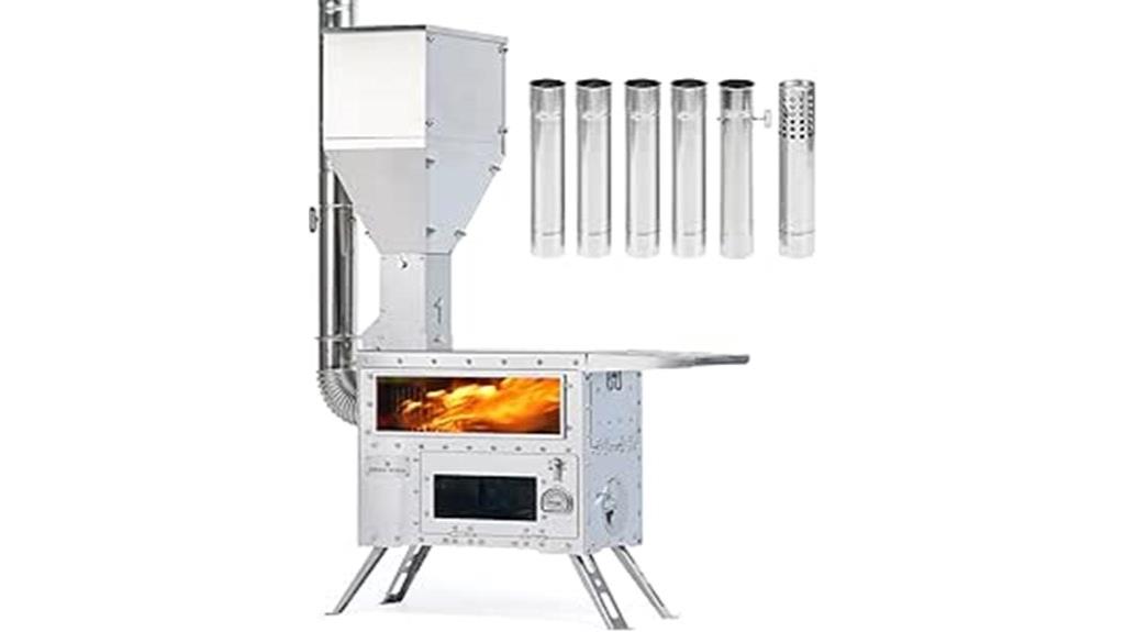 portable wood stove with oven