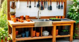 potting bench with sink