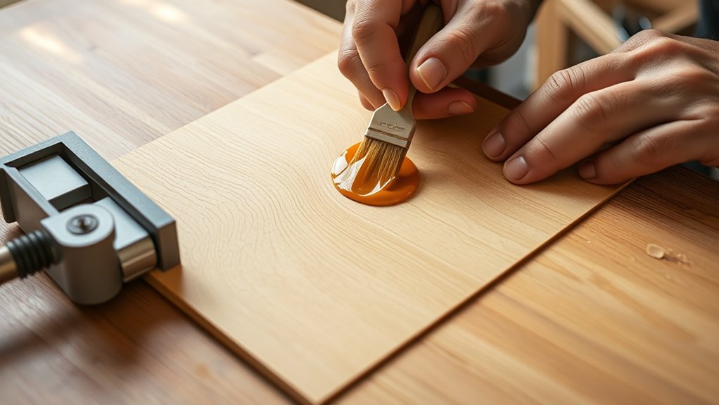 proper veneer adhesive clamping