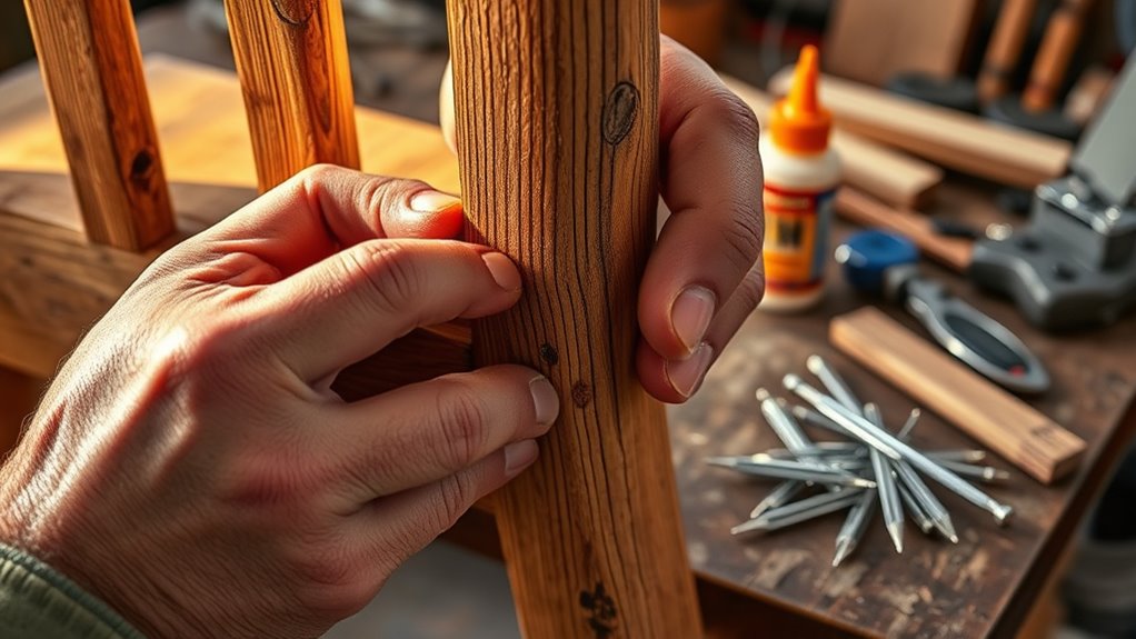 re glue and reinforce joints