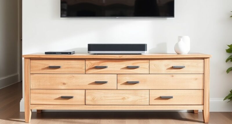revamp vintage dresser into modern media console
