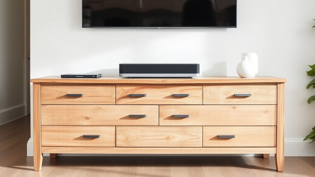 revamp vintage dresser into modern media console