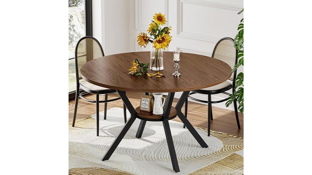 round dining table with storage