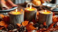 rustic wooden candle centerpieces