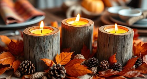 rustic wooden candle centerpieces