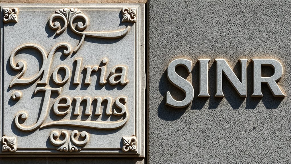 serif and sans serif carving