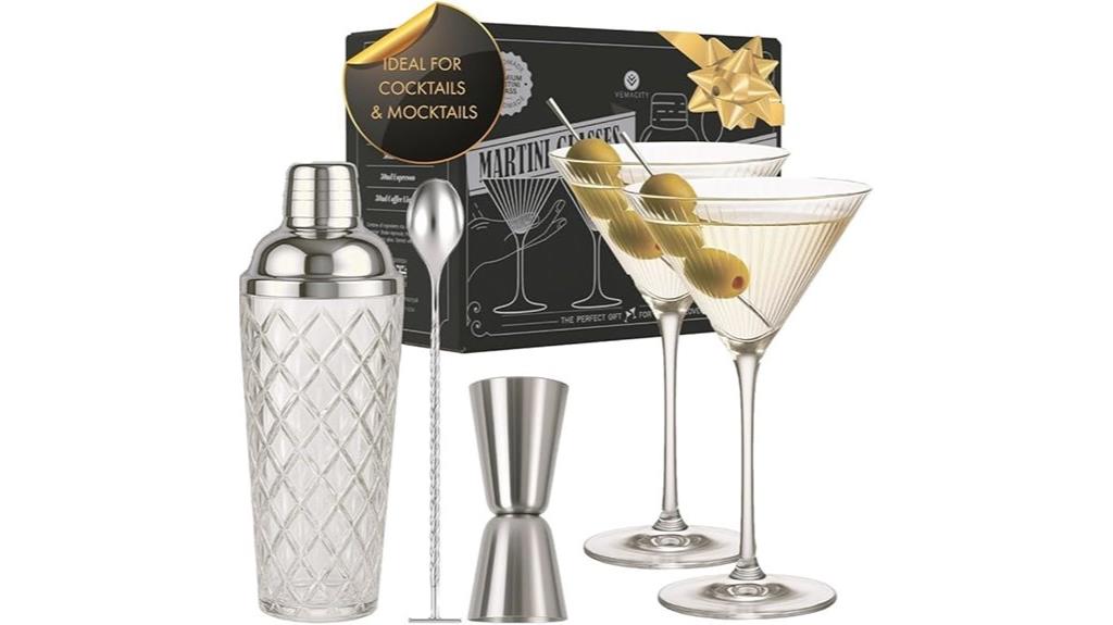 silver cocktail shaker set