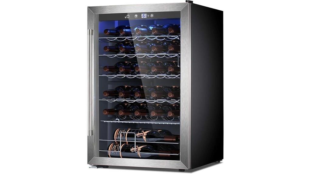 small freestanding wine cooler