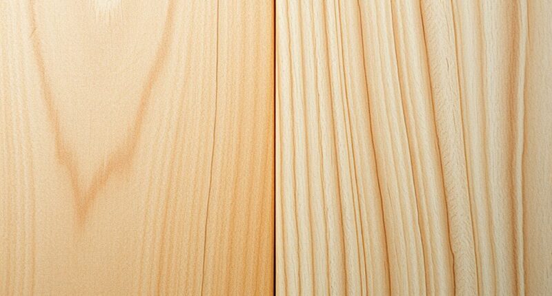 soft and hard maple grains