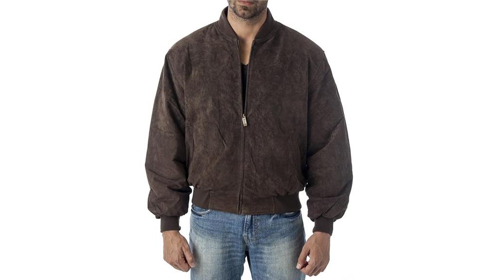 suede leather baseball jacket