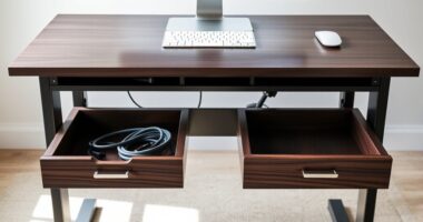 top adjustable desks with storage