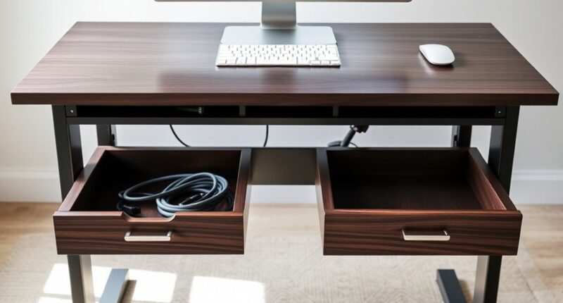 top adjustable desks with storage