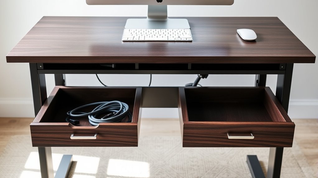 top adjustable desks with storage