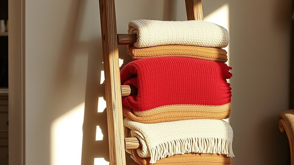 transform old ladder into stylish storage