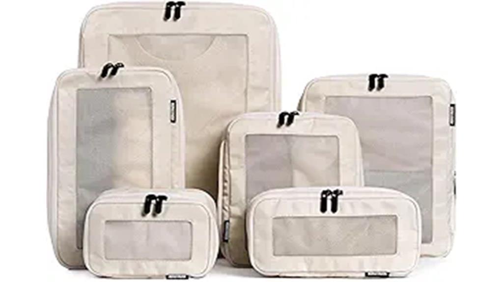 travel packing cubes beige