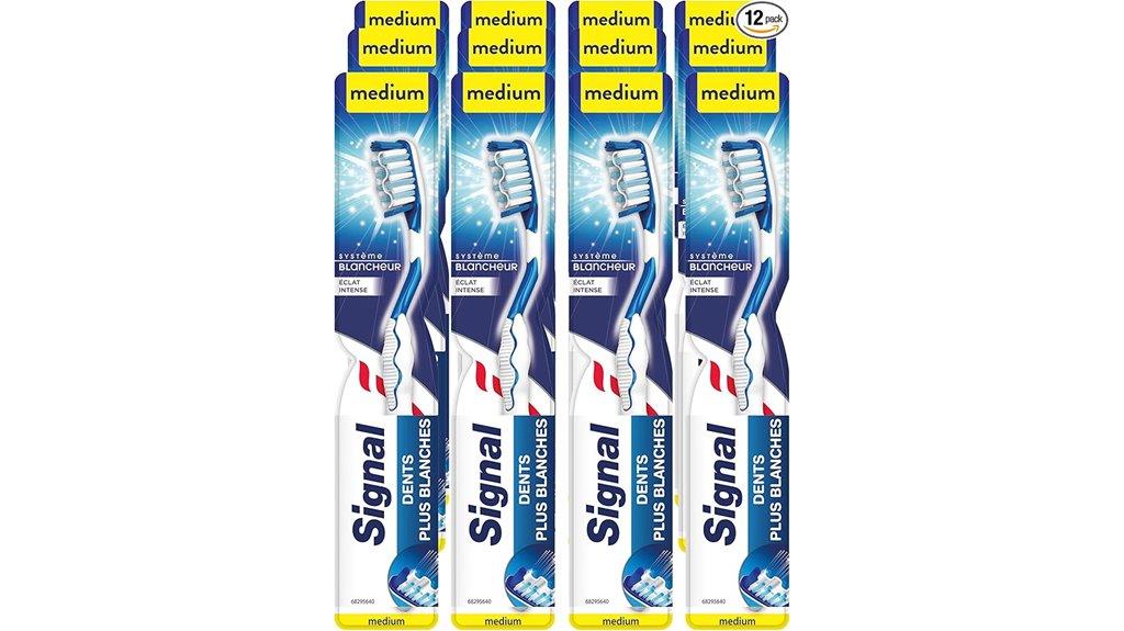 twelve medium whitening toothbrushes