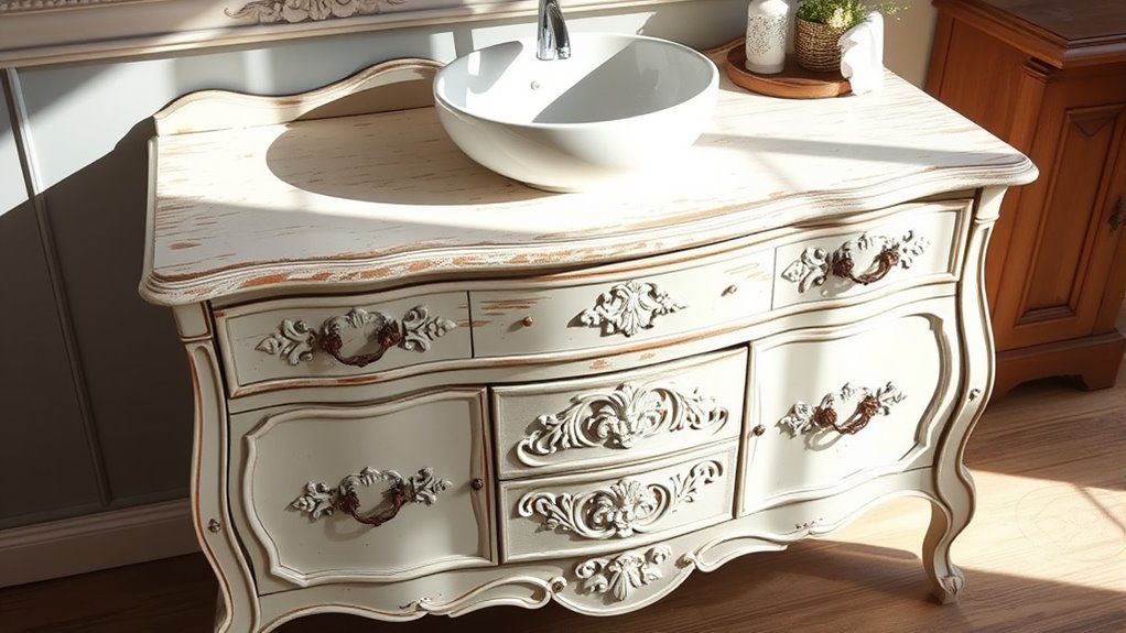 vintage dresser bathroom transformation