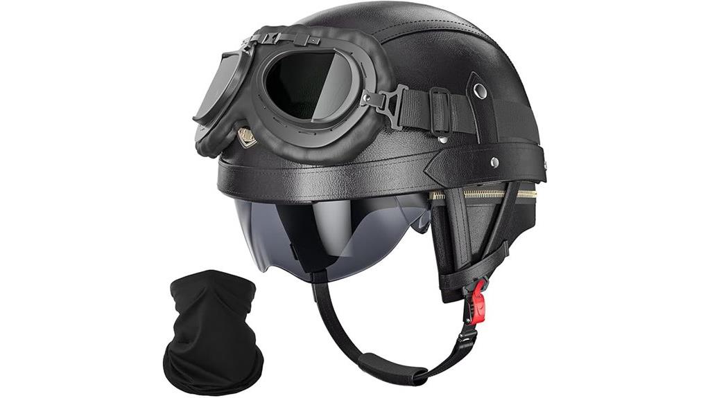 vintage leather motorcycle helmet