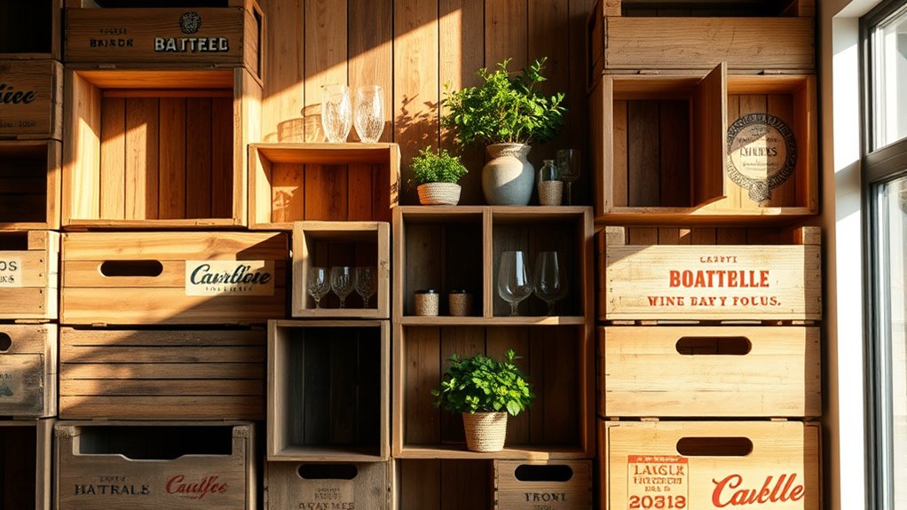 wine crate shelving units