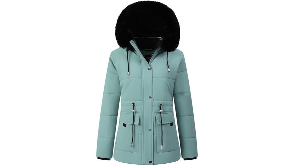 winter puffer coat with fleece