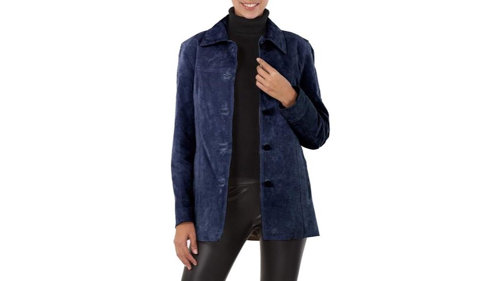 women s anna suede leather coat