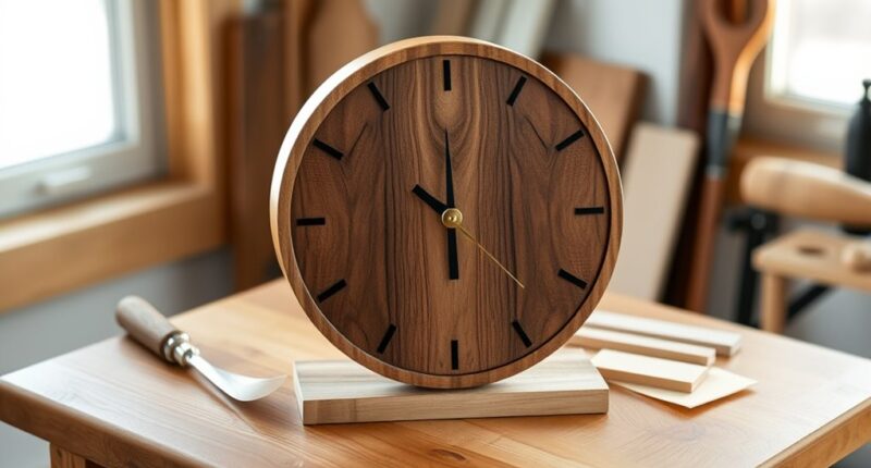 wooden clock craftsmanship