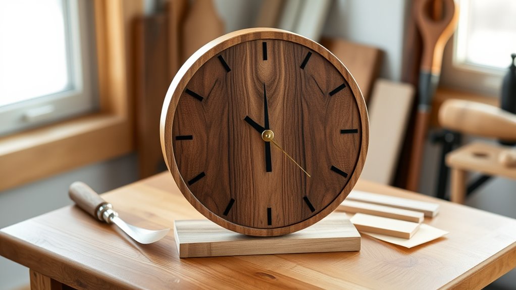 wooden clock craftsmanship