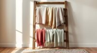 wooden ladder blanket rack