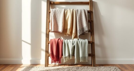 wooden ladder blanket rack