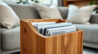 wooden living room magazine holder