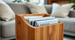 wooden living room magazine holder