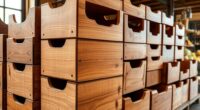 wooden stackable decorative bins