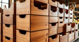 wooden stackable decorative bins