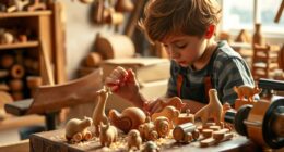 wooden toy lathe crafting