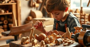 wooden toy lathe crafting