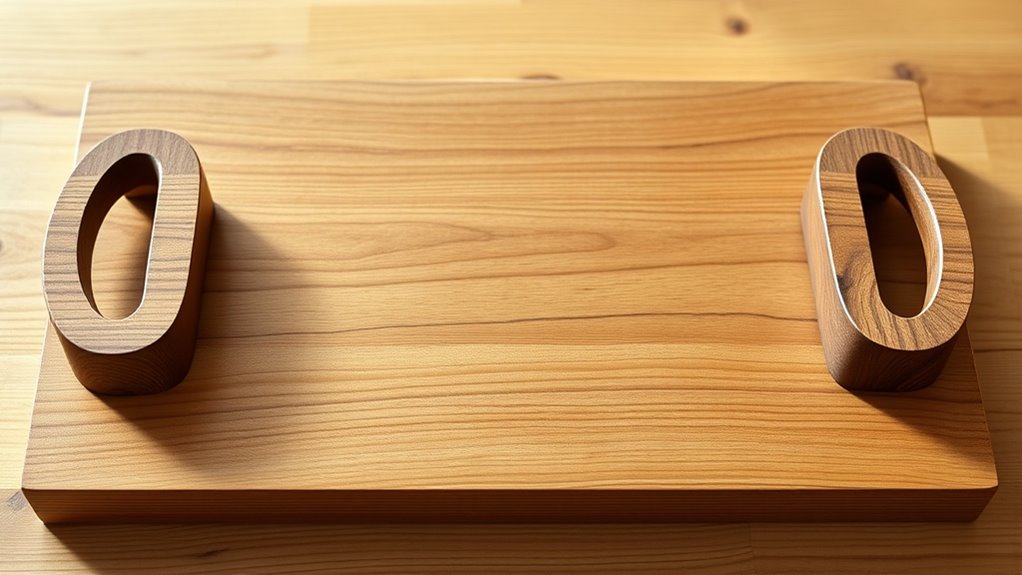 wooden tray with handles