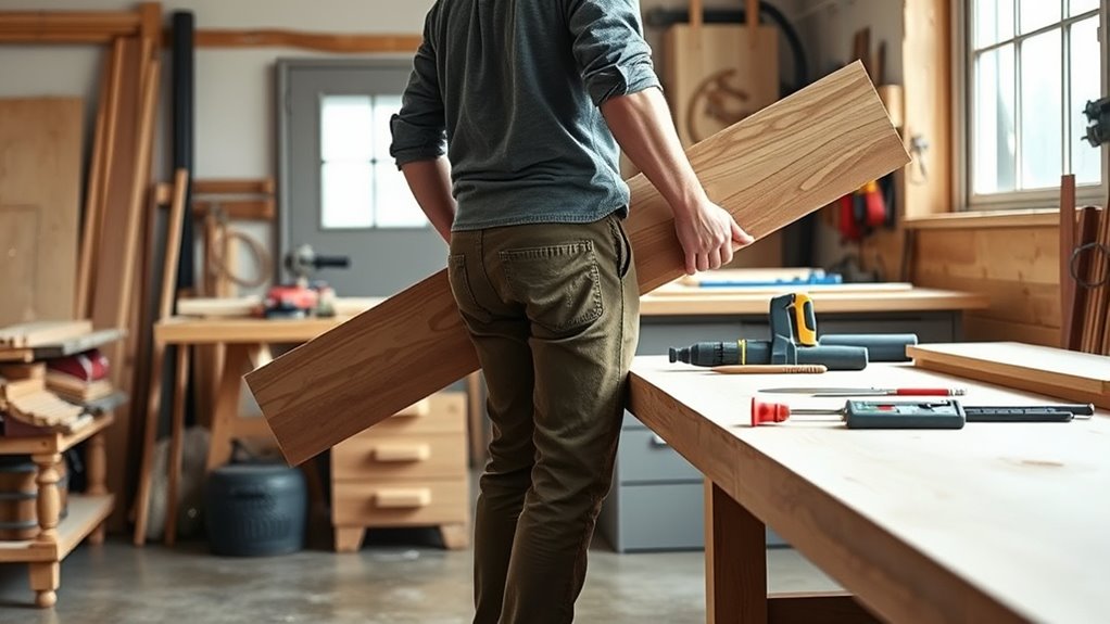 woodshop ergonomics standing lifting