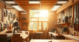 workshop lighting with natural and led