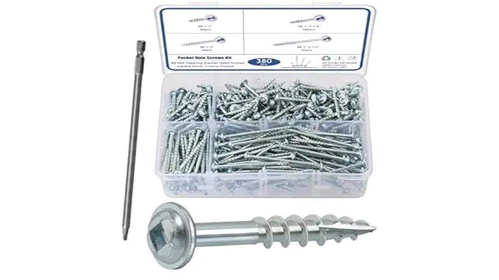 380 piece pocket screw set