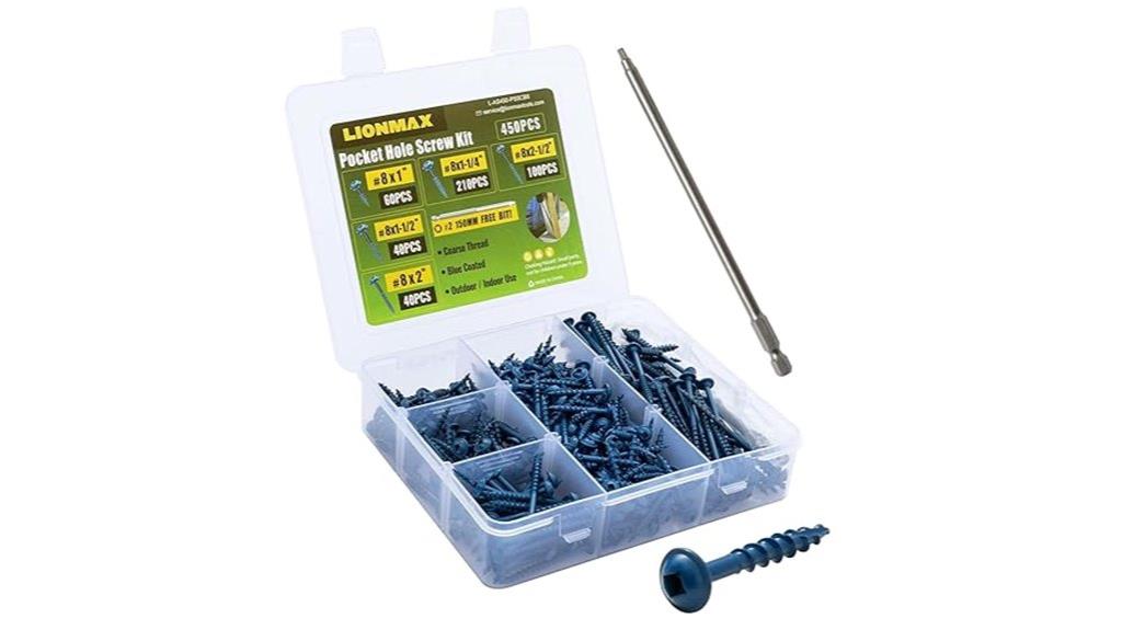 450 piece pocket screw set