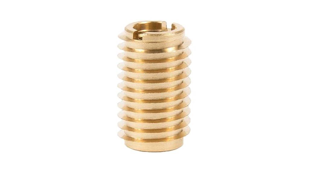 brass threaded hard wood