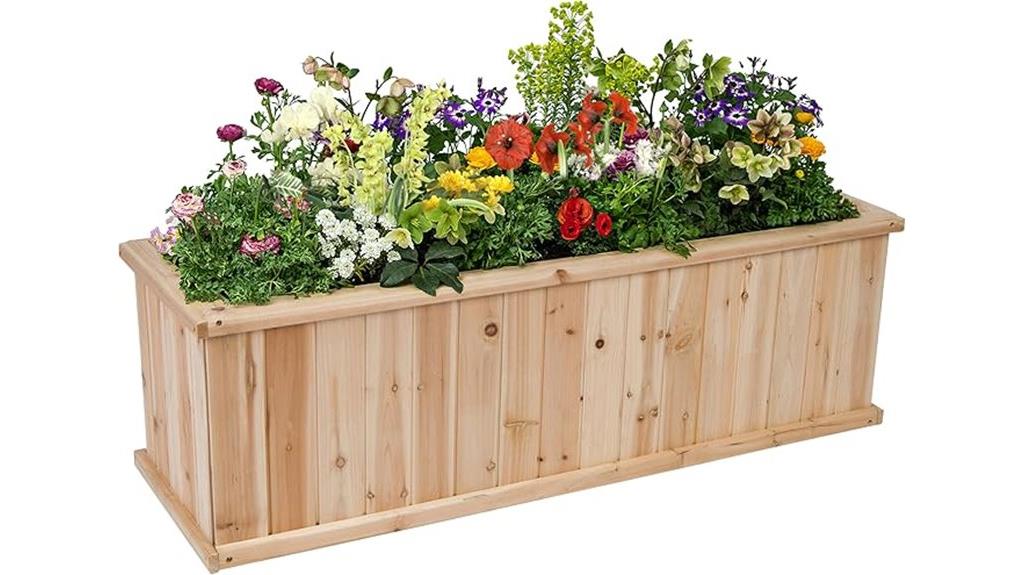 cedar garden planter bed