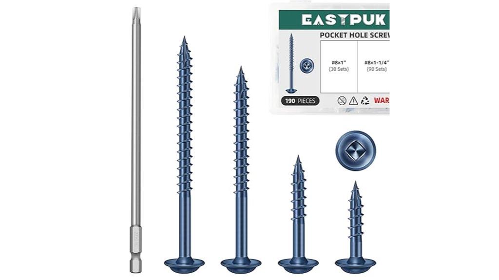 eight pocket hole screws