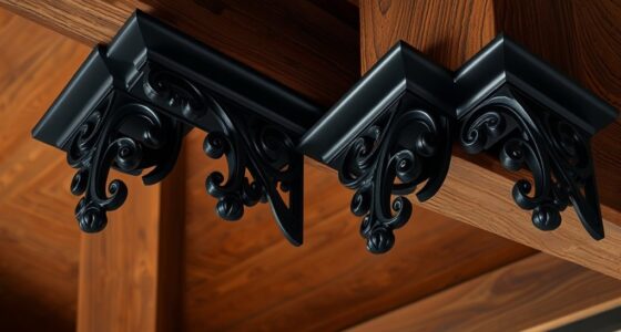 elegant black corner brackets