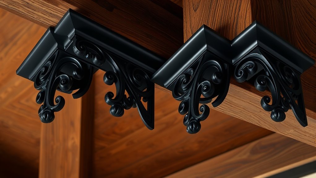 elegant black corner brackets