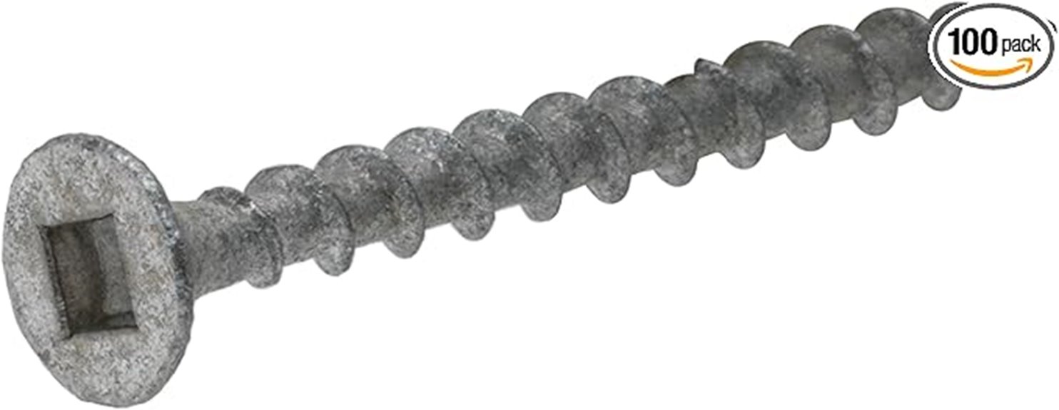 galvanized square drive screws